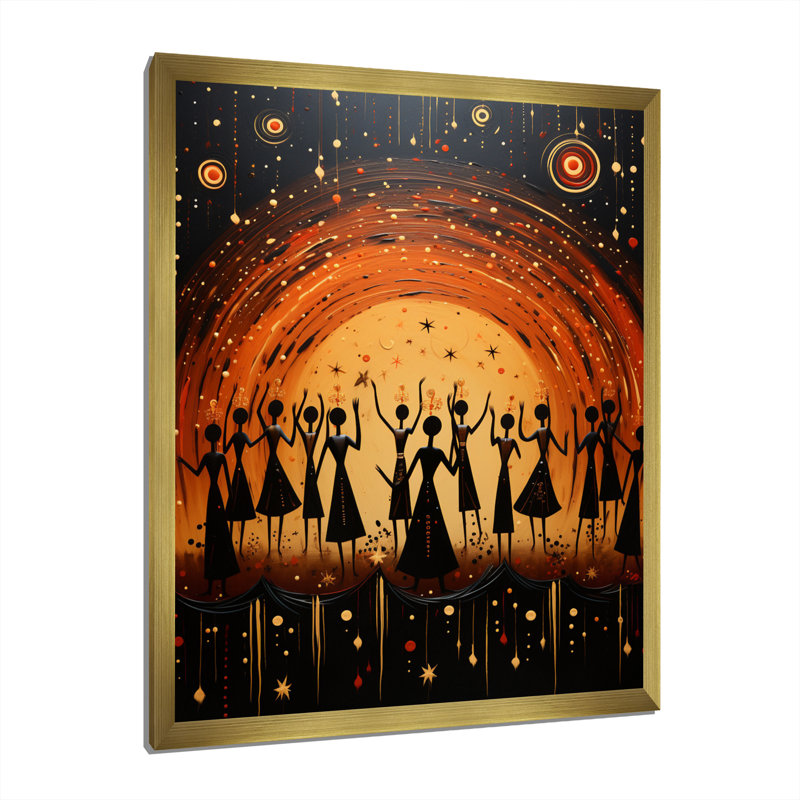 «Folk Religion Sacred Ritual II», reproduction sur toile, H 32 po x l 16 po x P 1 po, Encadrement doré