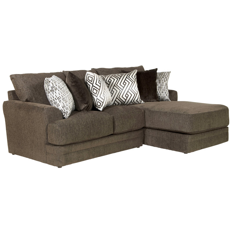 Canapé modulaire en L Gathard Chenille, Orienté à droite