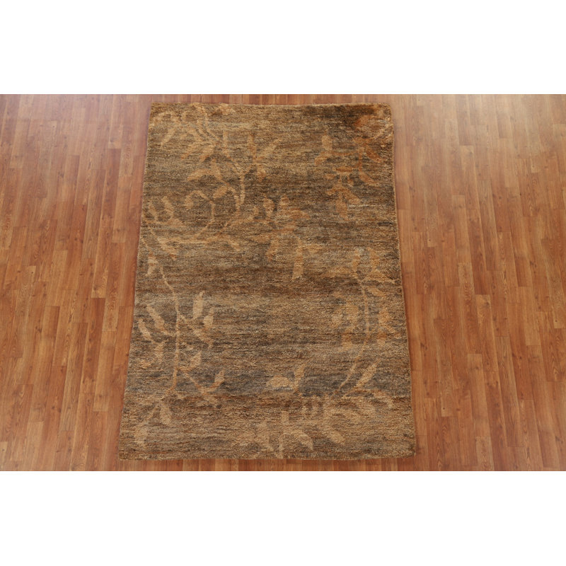 Tapis marocain en jute et laine noué à la main 5 x 7