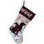 Chaussette de Noël 21 po L en lin brodé à DEL - Chien