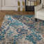 Tapis damas d'intérieur / extérieur bleu Dashamira-1687658333