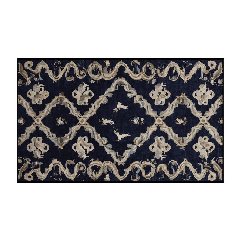 Machine Washable Gray Area Rug, Rectangle 7' x 10'