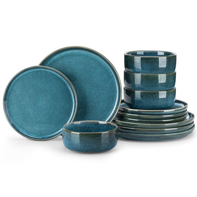 12 Piece Stoneware Dinnerware Set - Service for 4