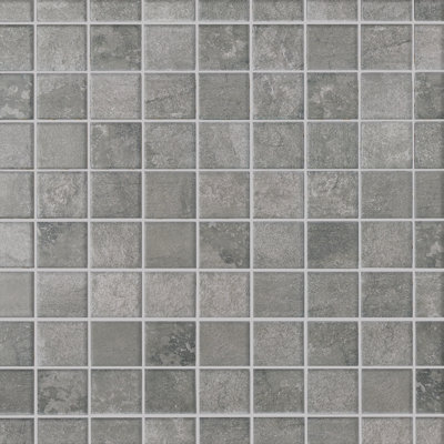 Slate Attache 12" x 24" Porcelain Mosaic Tile in Meta Dark Grey