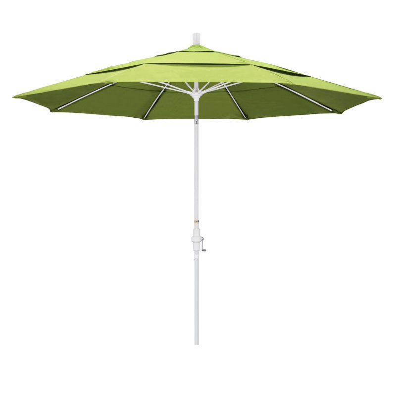 Parasol de marché 11 pi Brent, Toile Sunbrella® perroquet, H 110,5 po x l 132 po x P 132 po, Gris martelé