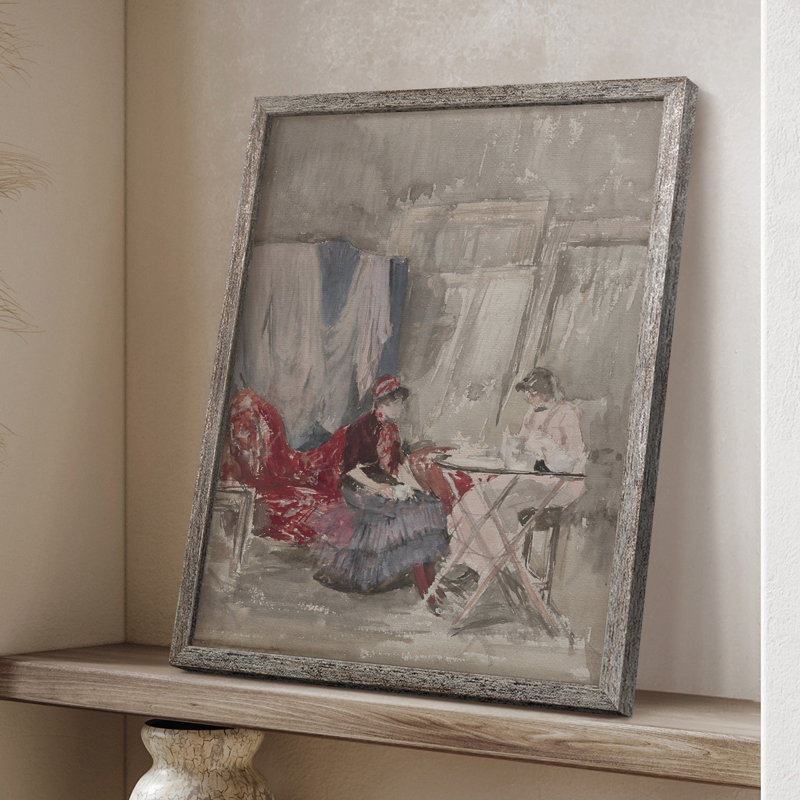 «Vintage Floral Print», impression encadrée CCLXI - bois massif, H 21 po x l 17 po