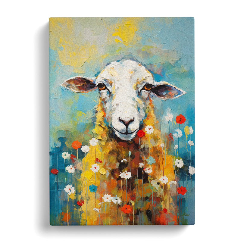 Sheep Expressionism No.2 - Wrapped Canvas, 50cm H x 35cm W x 3cm D