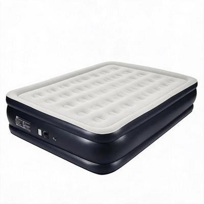 Twin 18 Inch Raised Air Mattress with Built-In Electric Pump, Honeycomb Pillar Support, 3-Min Fast Inflation, 800 Lbs Capacity Flocked Air Bed for Guest Room & Camping
