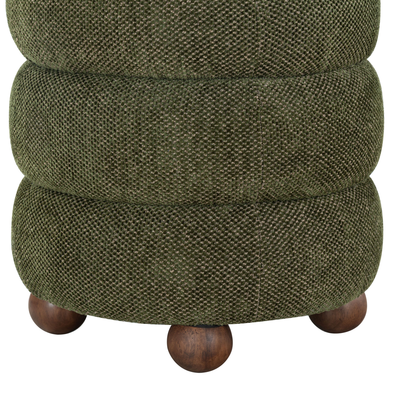 Vincente 17" Ottoman, Walnut, Dark Green Chenille