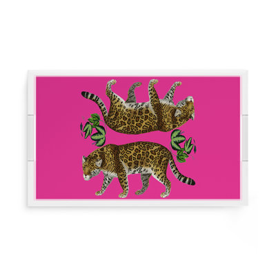 Leopard Seeing Double Acrylic Rectangle Decorative Tray 