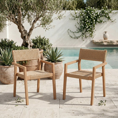 Outdoor Wicker Dining Chairs With Armrests