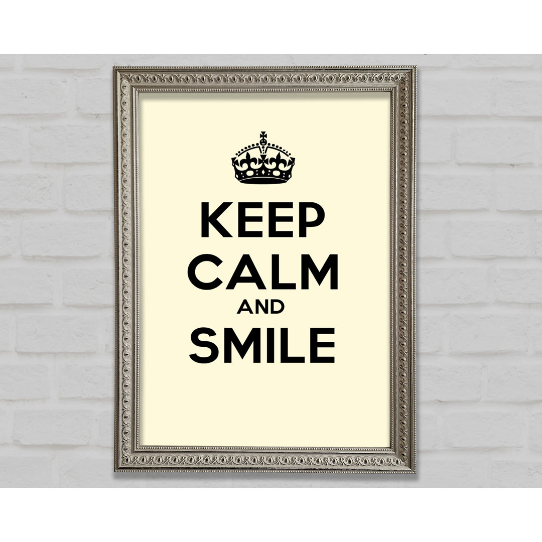 Keep Calm Smile Cream - Einzelner Bilderrahmen Kunstdrucke