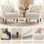 Fauteuil de luxe à pieds hauts capitonnés avec garniture cloutée et coussin rembourré épais et moelleux-1578345225