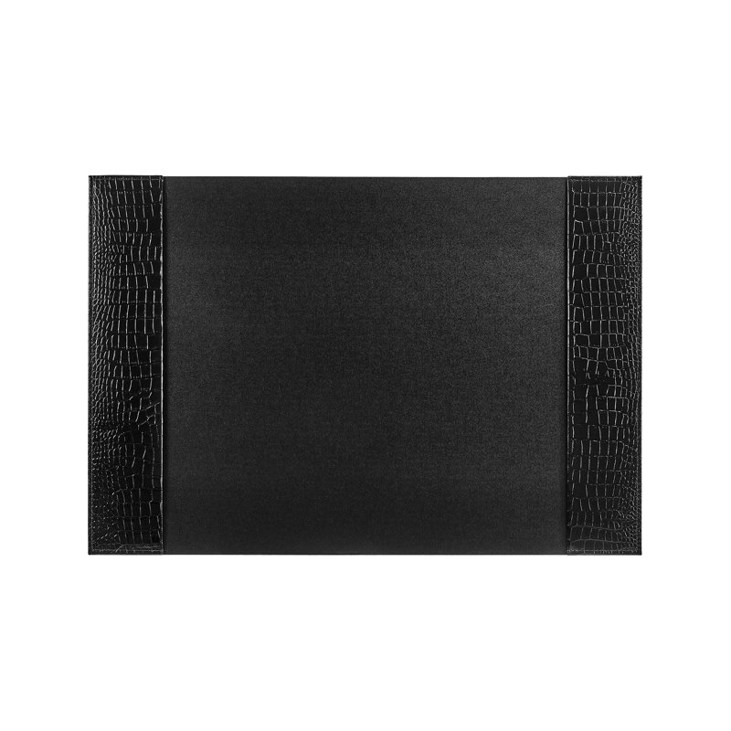 Graphic Image Small Blotter, Embossed Croc Leather, Black Croc