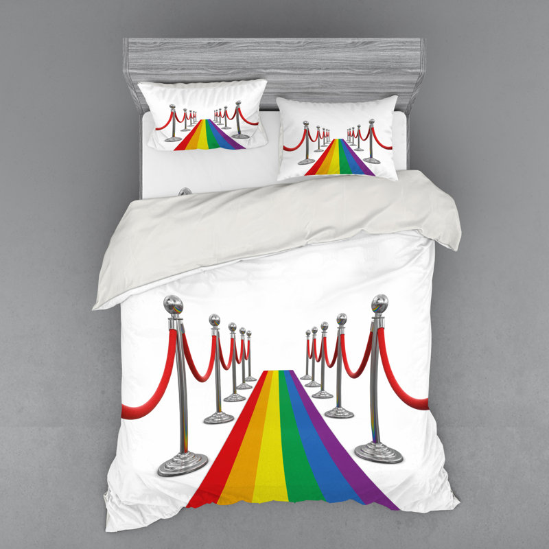Microfibre multicolore Pride moderne et contemporaine, Housse de couette grand + 3 pièces supplémentair