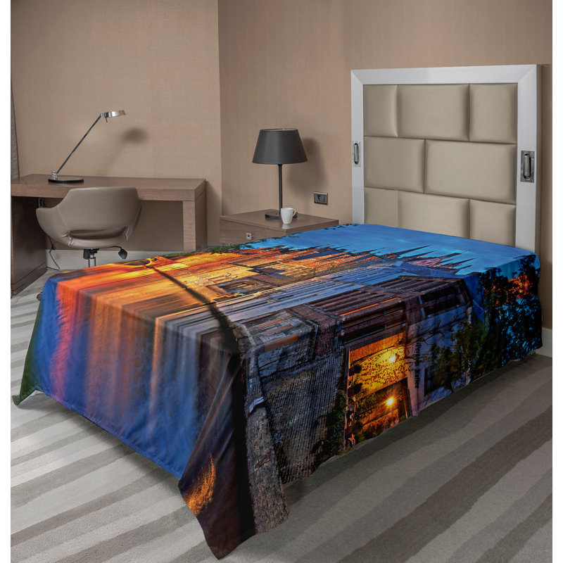 Multicolore Ambesonne, Drap plat pour lit simple