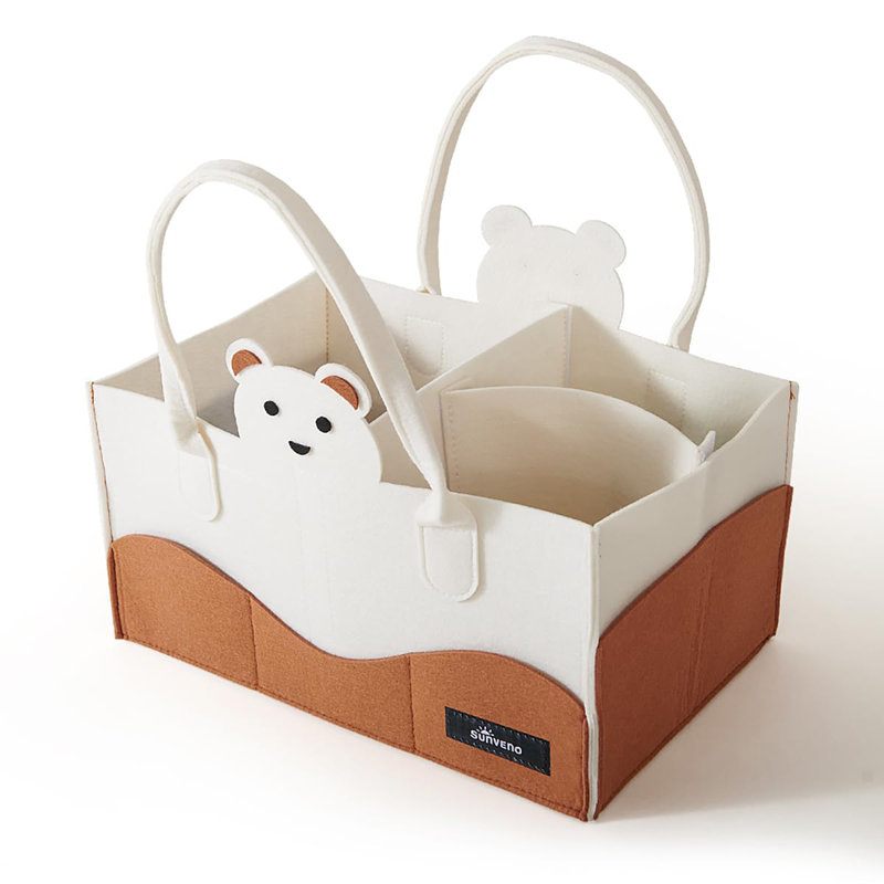 Panier en tissu, Blanc, Ours