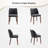 Upholstered Dining Chair with Wood Legs, Wing Backrest, Wooden Kitchen Chair with Thick Cushions-911603736-924502969