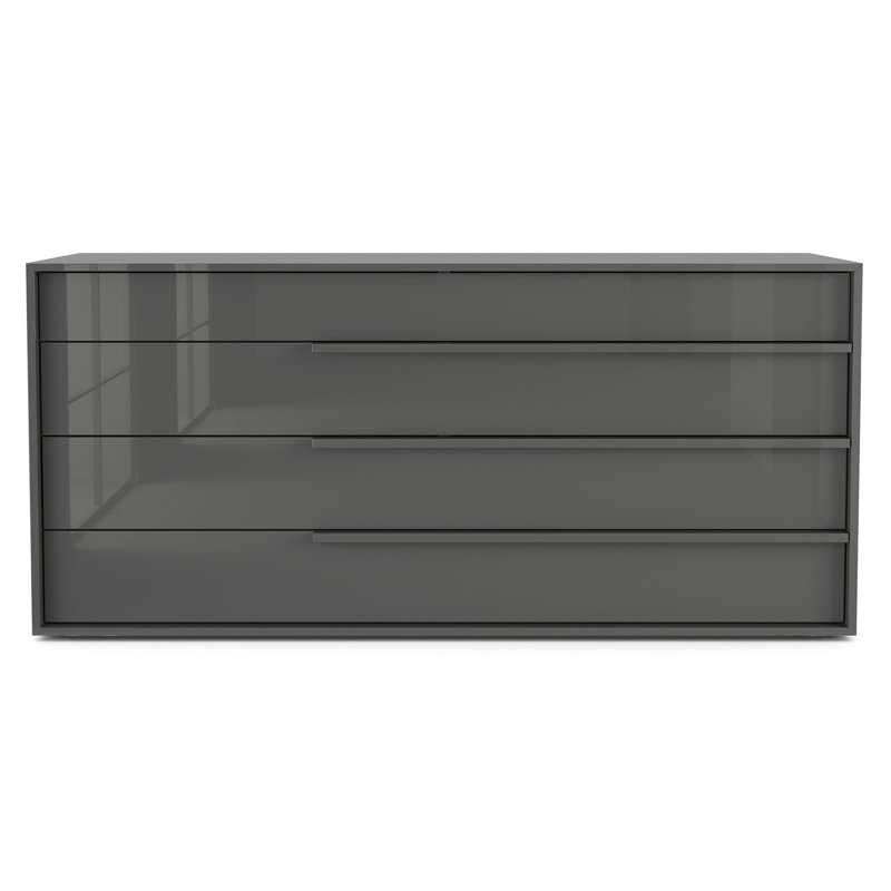 Jane 4 - Drawer Dresser, Glossy Dark Gull Gray