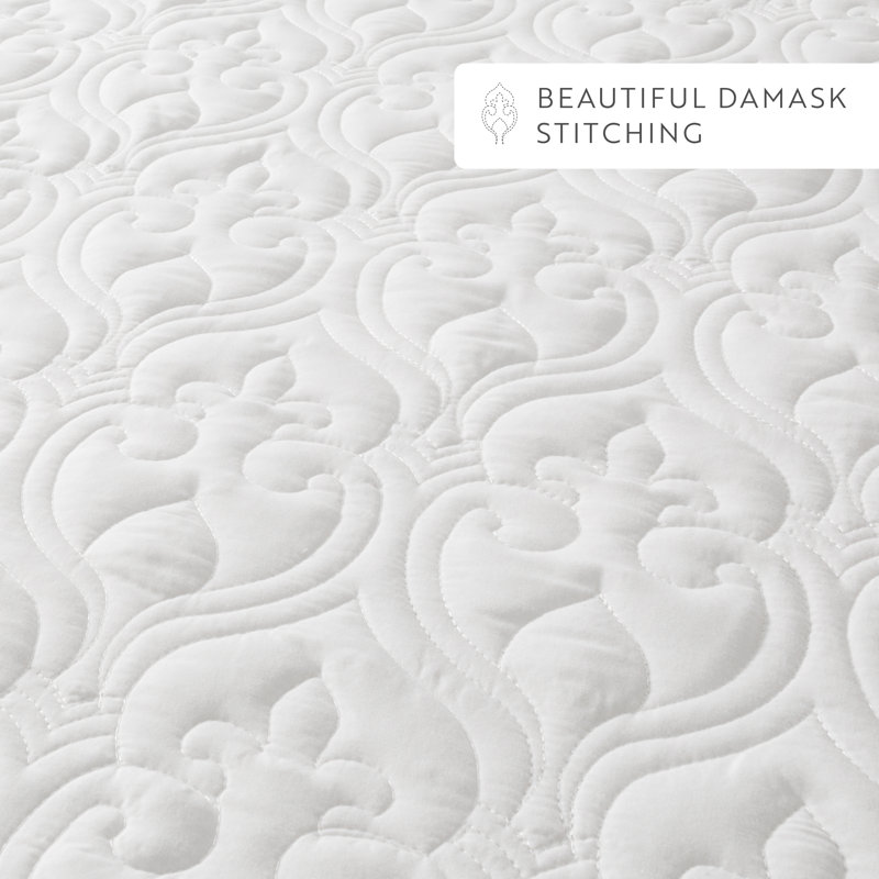 Ensemble de couvre-lit matelassé léger à motif damassé Becky Cameron, Couvre-lit grand / double + 2 taies décoratives s