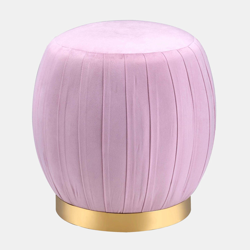 Kohdyn Velvet Pouf, Pink Carnatio