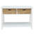 Rectangular Console With White Finish And 2 Organization Table 2 Open Shelf In Style