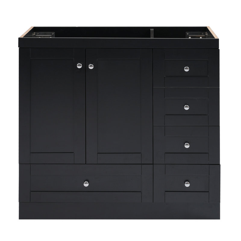 [Cabinet seulement] Meuble-lavabo noir de 36 po (lavabo non inclus)