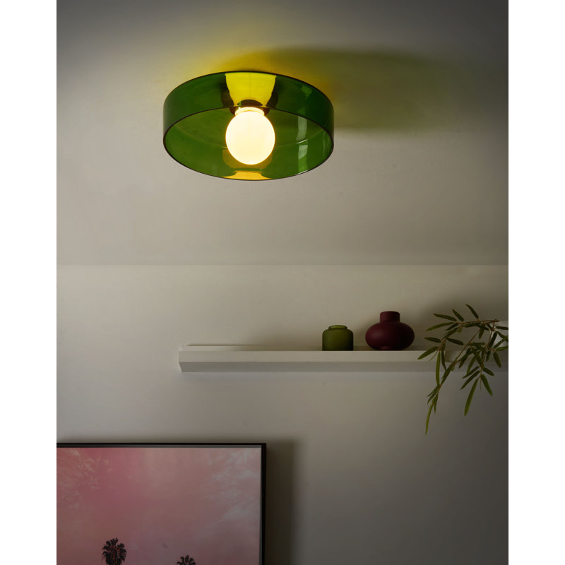 Ceiling Lamp LUGUSE Glass, Green, Black