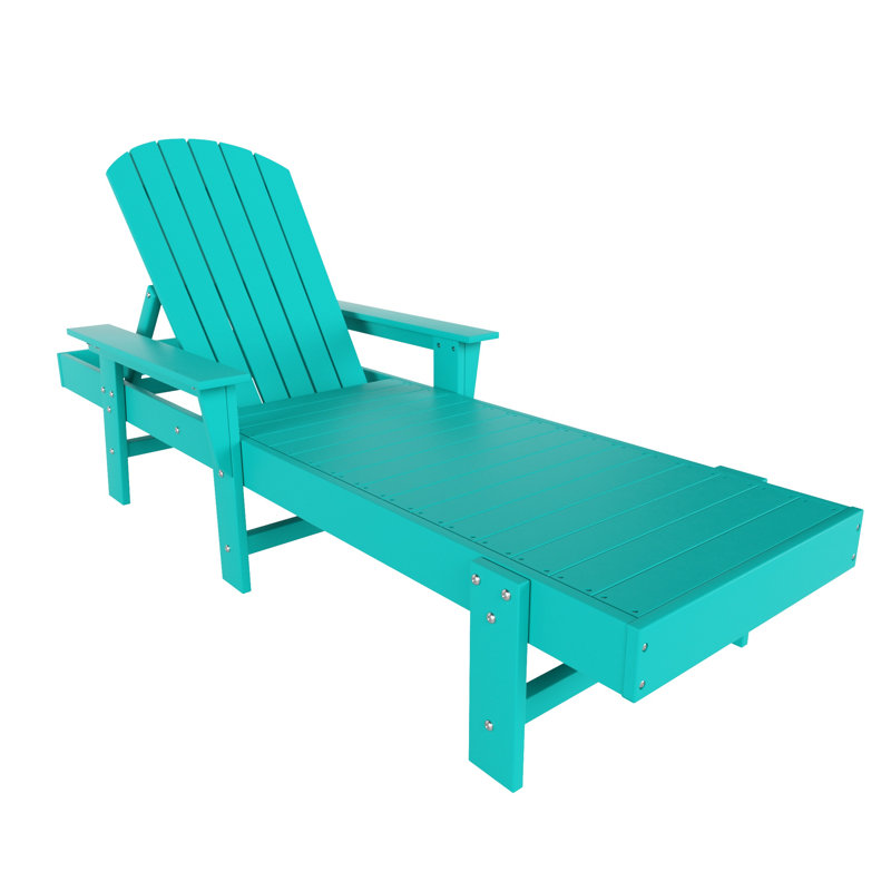 Méridienne inclinable en polyuréthane extensible pour l'extérieur de 77,6 po Geoff, Turquoise