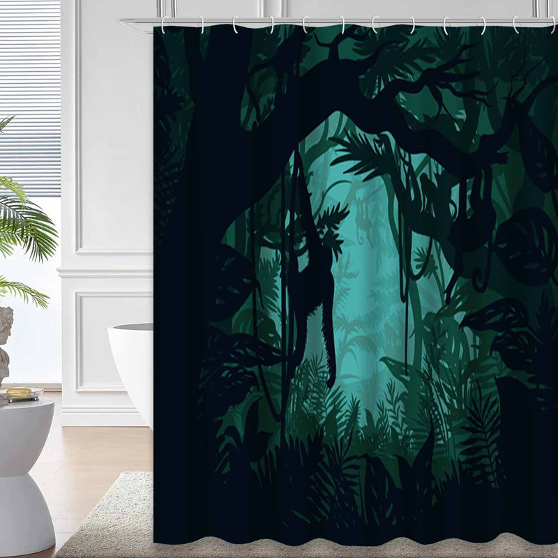 Rideau de douche Natural Jungle Trees, L 72 po x l 84 po