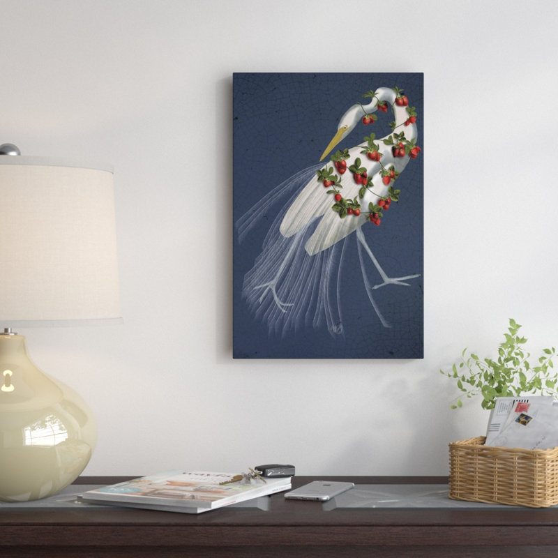 «Bound White Heron», impression sur toile, H 18 po x l 12 po x P 1,5 po, Toile tendue, Pas de tapis