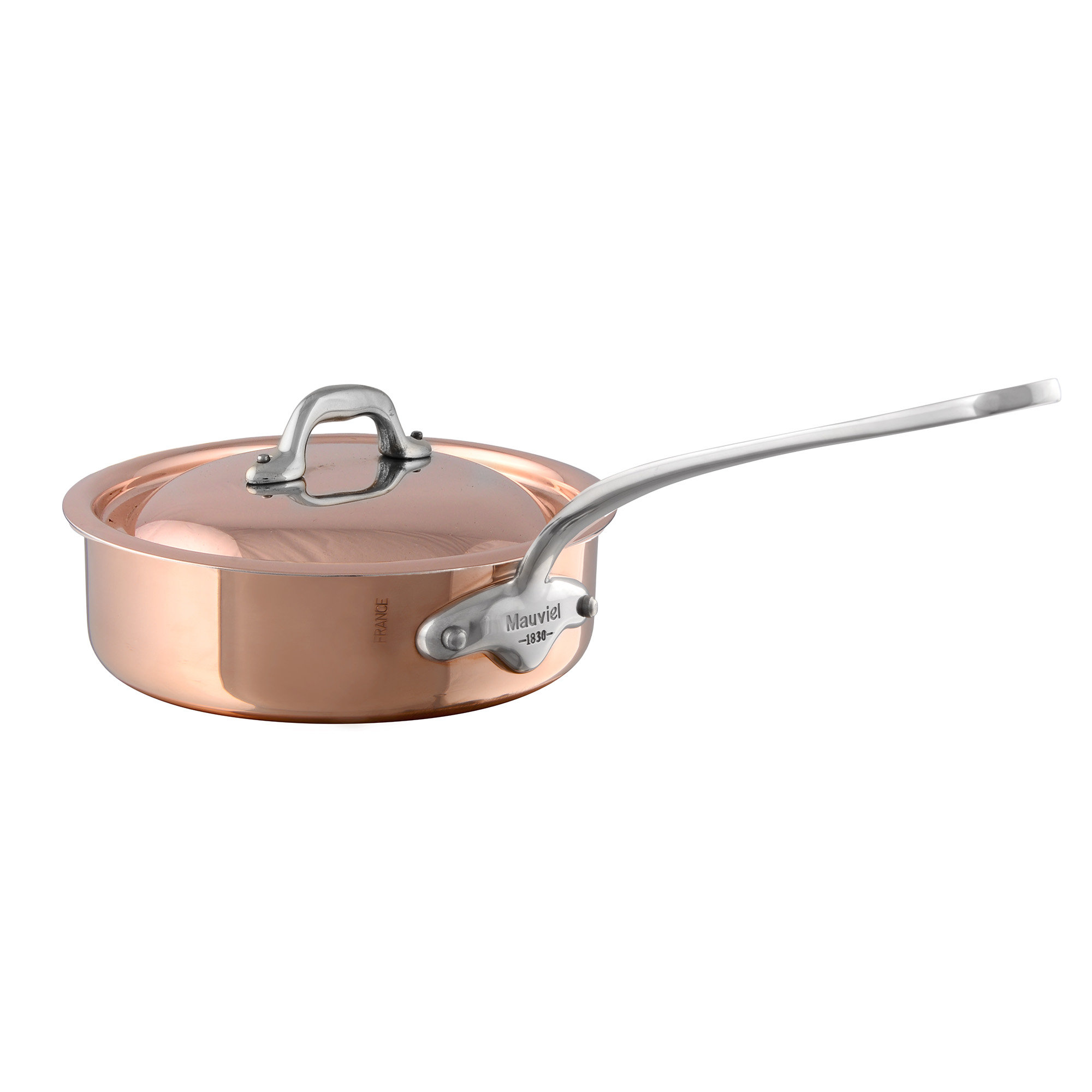 Mauviel M'heritage 150 S Copper Saute Pan With Curved Lid And Cast Stainless Steel Handle, 6-Qt | Perigold