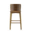 Tabouret de bar d'intérieur en bois, finition noyer, ensemble de 2
