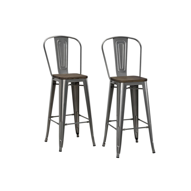 North Andover Bar Stool, Counter Stool (23.5” Seat Height), Silver
