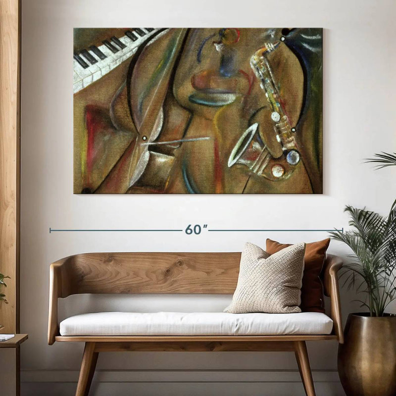 Abarca Burlap Sax, 34" H x 51" W