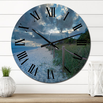 Éclairage sur la côte du lac - Horloge murale nautique et côtière