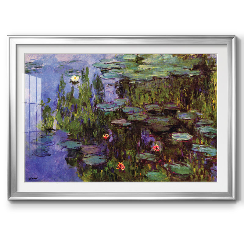 Jardins encadrés sur papier par Claude Monet, Argent, H 19 po x l 27 po x P 1,5 po
