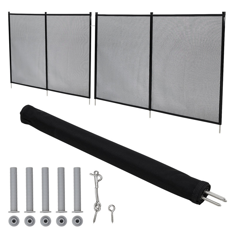 Clôture de sécurité pour piscine 4 pi x 108 pi - Grillage robuste en acier inoxydable Teslin 320GSM avec cadre en acier inoxydable | Barrière de piscine amovible et extensible pour piscines creusées / hors-terre, arrière-cour, animaux de compagnie, enfants