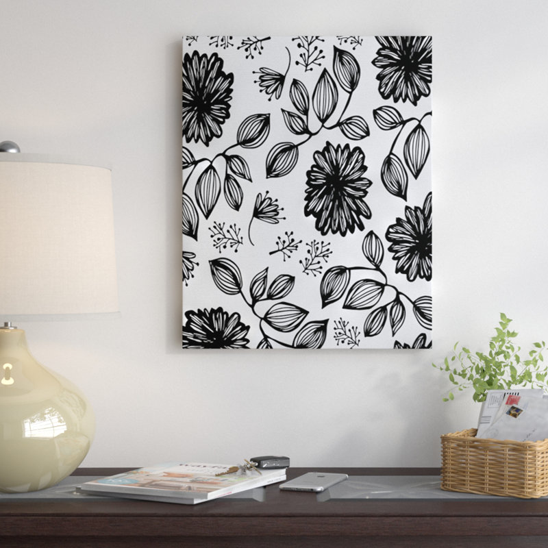 « noir flores », impression sur toile tendue, H 30 po x l 24 po x P 1,5 po
