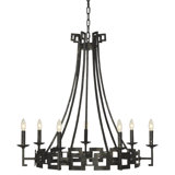 Palm Beach 7 - Light Candle Style Wagon Wheel Chandelier