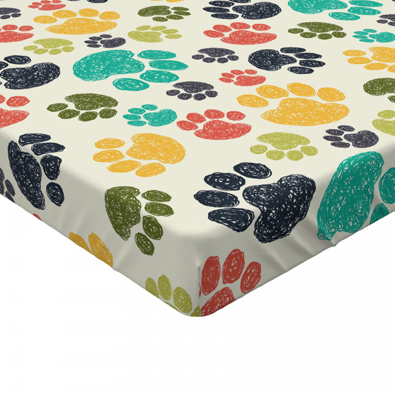 Twin White Microfiber Animal Print Fitted Bed Sheet