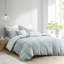 Housse de couette pour lit double / grand en coton, motif à rayures imprimées et attaches de coin à l'intérieur pour 3 pièces de lit, attaches