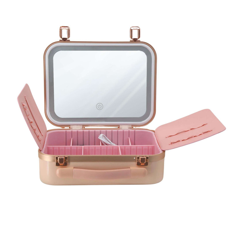 Miroir de maquillage à DEL avec 5 organisateurs personnalisables, capteur tactile doux et fonction de gradation Venice