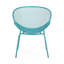 Chaise d'extérieur - Coquille de fer bleu sarcelle, l 24,92 po x P 26,19 po, H 34,53 po pour 2 chaises de patio