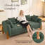 Canapé Cloud en bouclette vert, style moderne du milieu du siècle, 203 cm (80 pouces), assise profonde et capitonnée, coussins assortis, idéal pour chambre, bureau ou appartement.-136165879-136165880