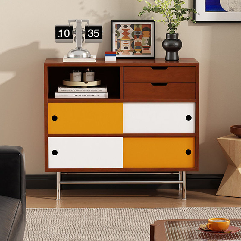 Commodes décoratives rétro en bois massif, H 35,43 po x l 35,43 po x P 15,74 po