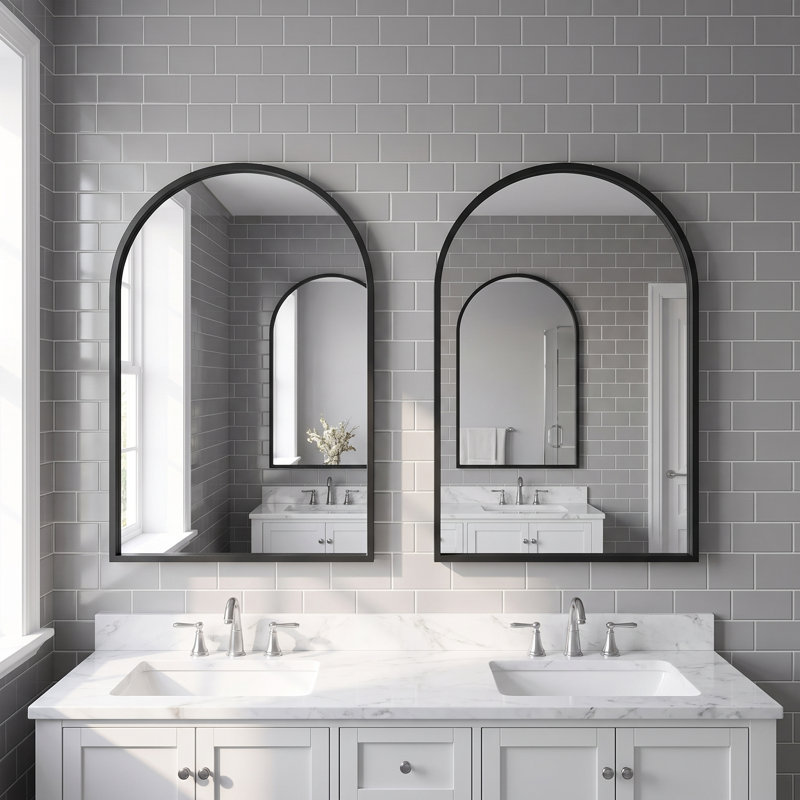 Miroir de salle de bain haute définition, Noir
