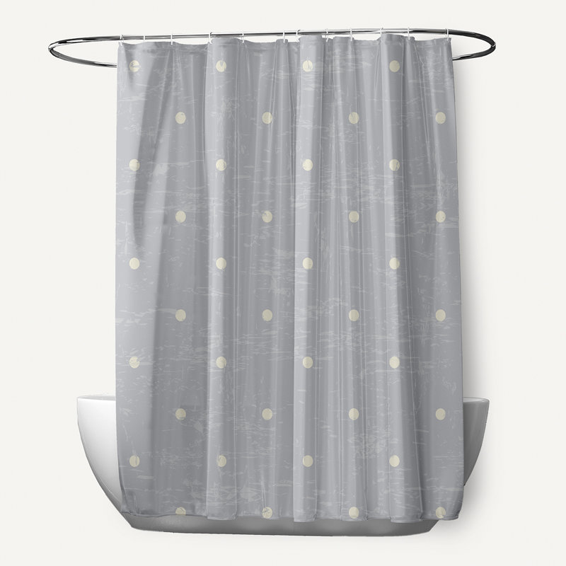 Rideau de douche simple à motif floral Wally, gris