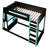 Twin Size Wooden Gaming Bunk Bed with Desk, Storage Shelves, USB Charging Port & Built-In LED Light,Black+Blue-1466601814-1466601810