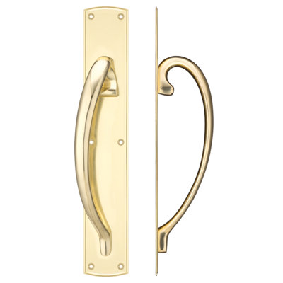 Cast Brass Pull Handle with Backplate